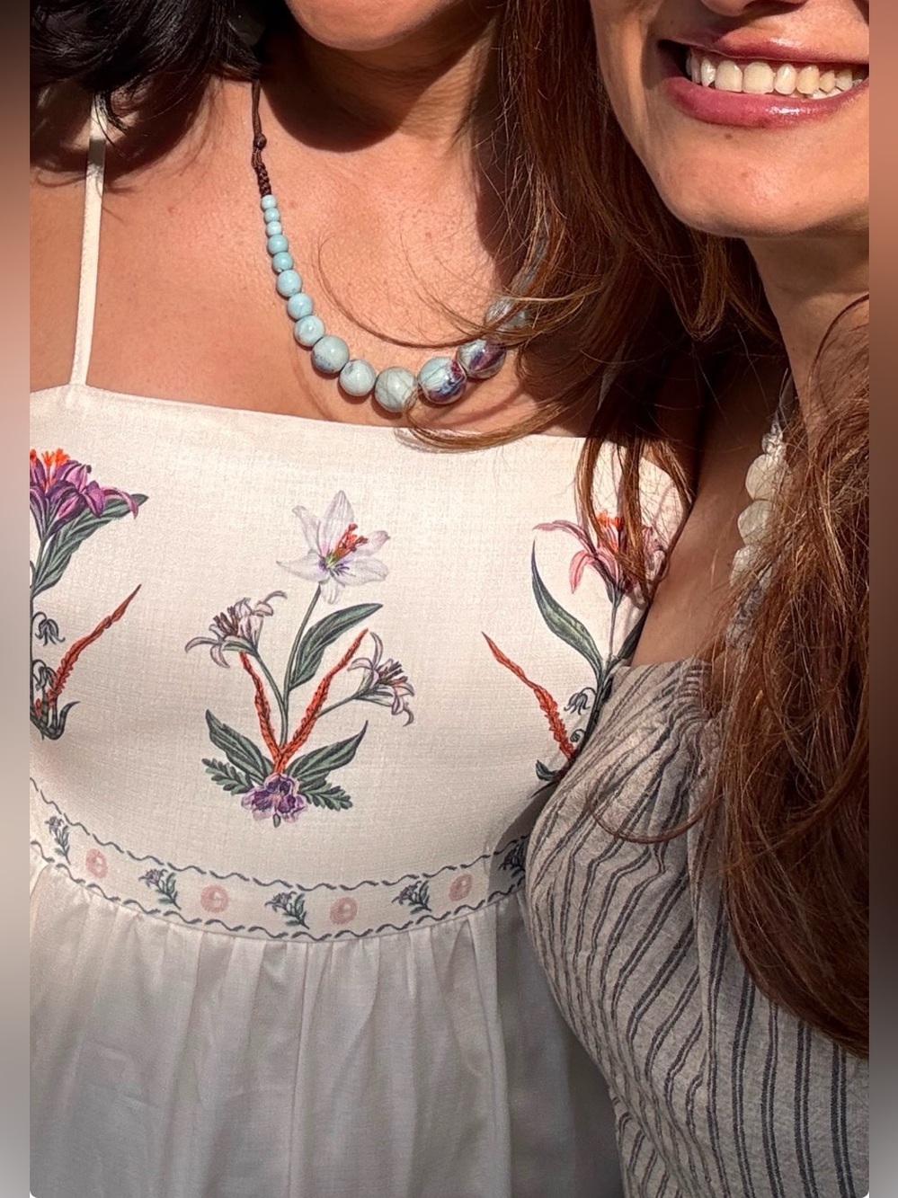 White and Lavender Beaded Necklace - Picture 3 of 4